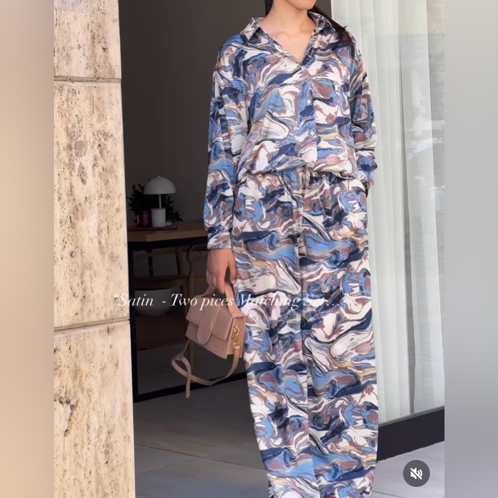 Satin two piece matching set
